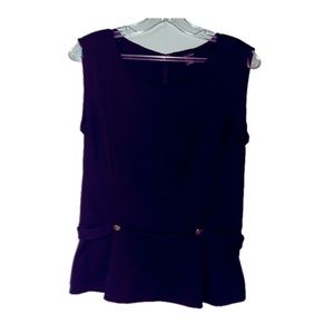 Lovely! Ann Taylor Peplum Top with Gold Accent Buttons